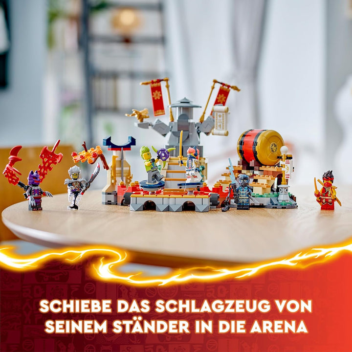 LEGO NINJAGO Turnier-Arena Abenteuer-Spielzeug für Kinder, Ninja-Spielset mit 6 Minifiguren, sammelb