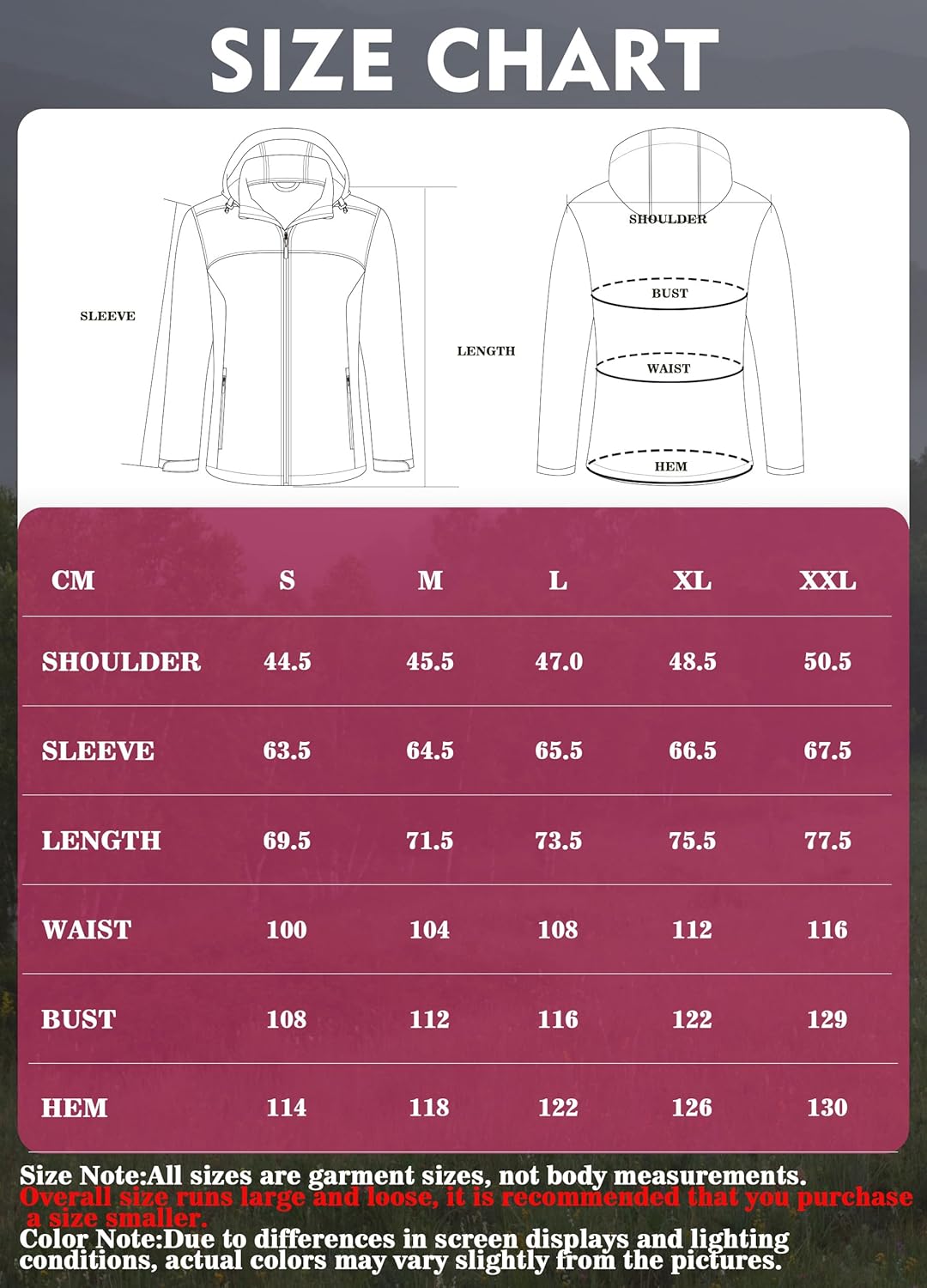 Damen Softshelljacke Wasserdichte Atmungsaktive Leichte Fleece Kapuze Übergangsjacke Laufen Wanderja