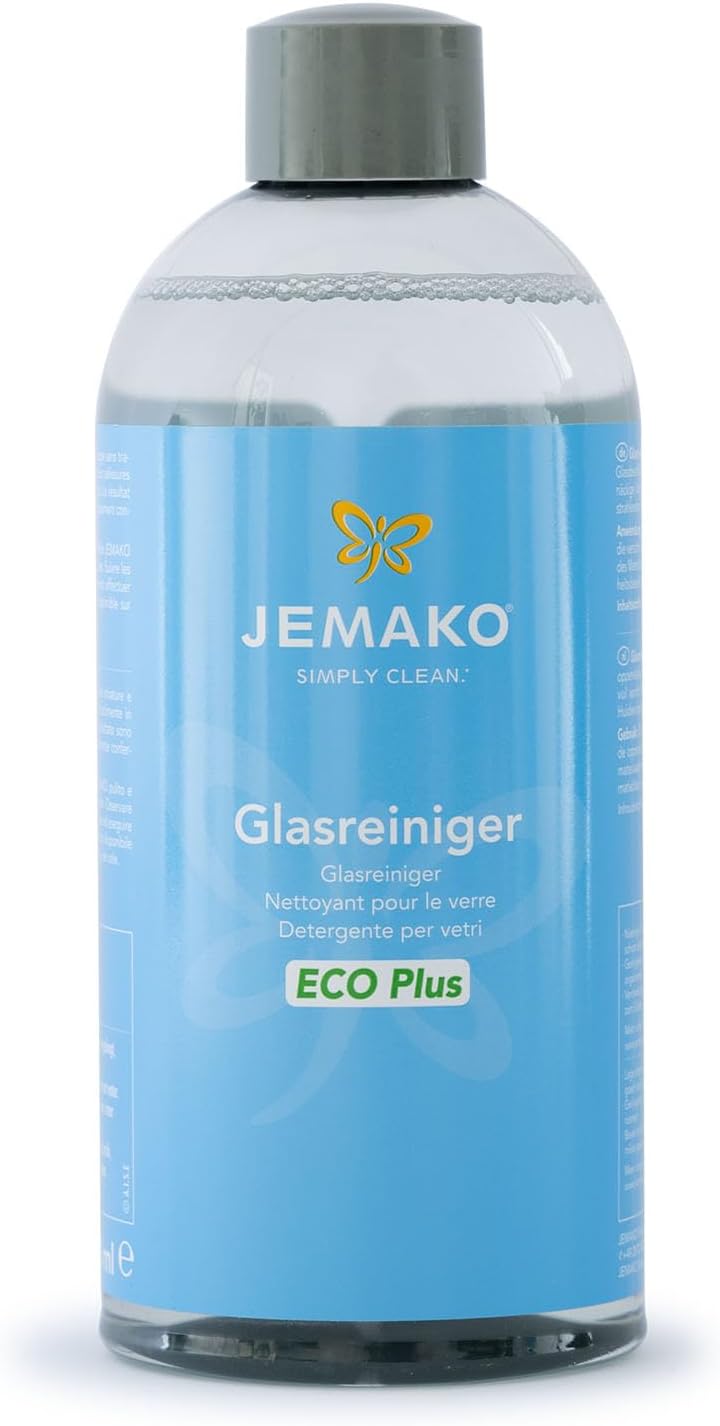 Jemako Glas-Aktivschaum ECO Plus 500ml inkl. Profituch 35x40 cm, Schaumpumpe und Wäschenetz