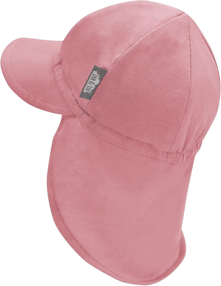Jan &amp; Jul Sonnenhut aus Baumwolle mit UPF 50+ UV-Schutz für Baby Junge und Mädchen, Altrosa