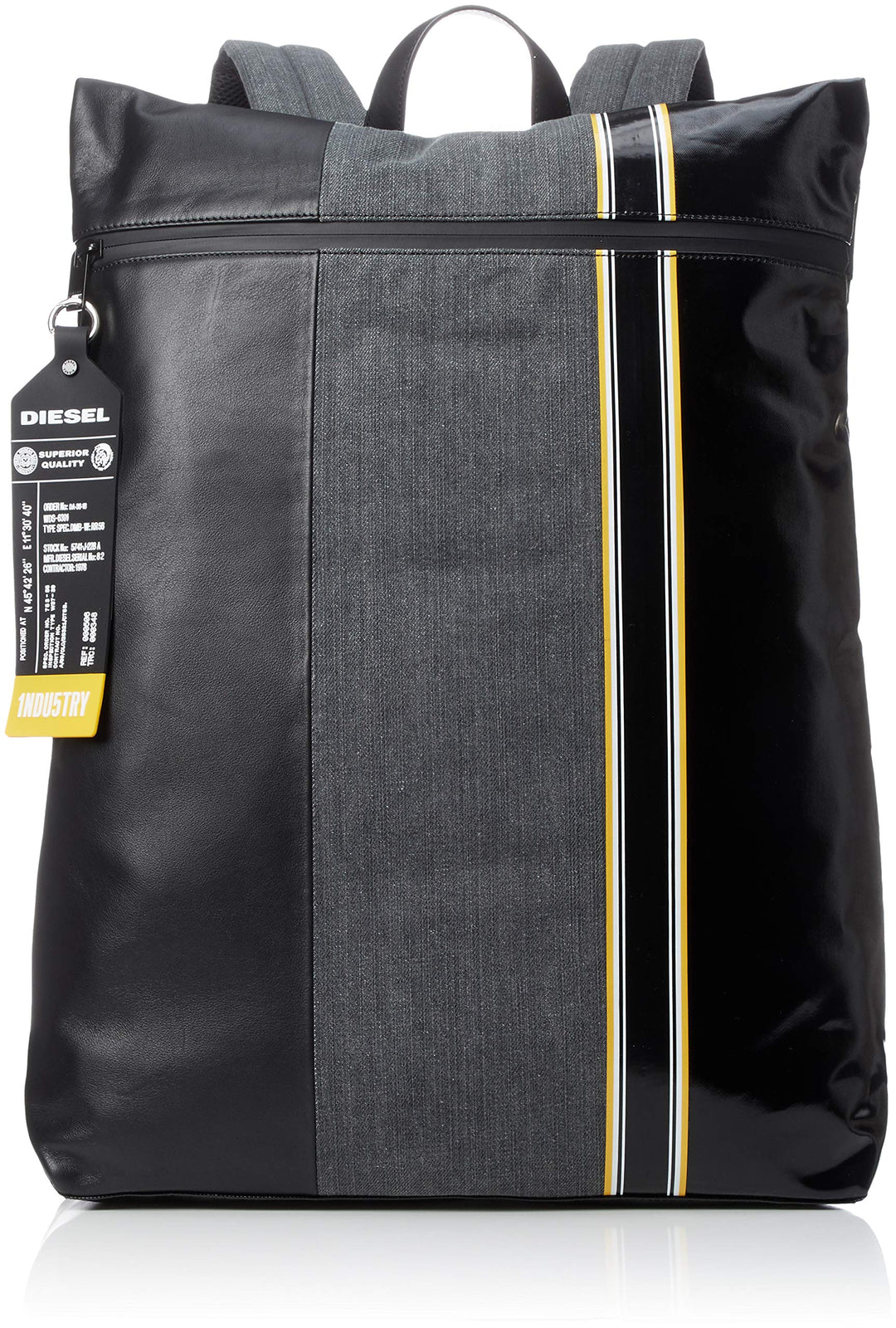 Diesel Herren D-TOLLE Back-Backpack Ruckscke, Grau Denim/Schwarz, Einheitsgrösse
