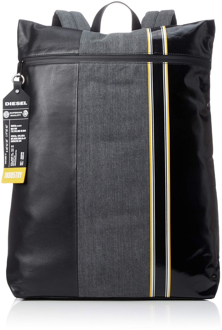 Diesel Herren D-TOLLE Back-Backpack Ruckscke, Grau Denim/Schwarz, Einheitsgrösse