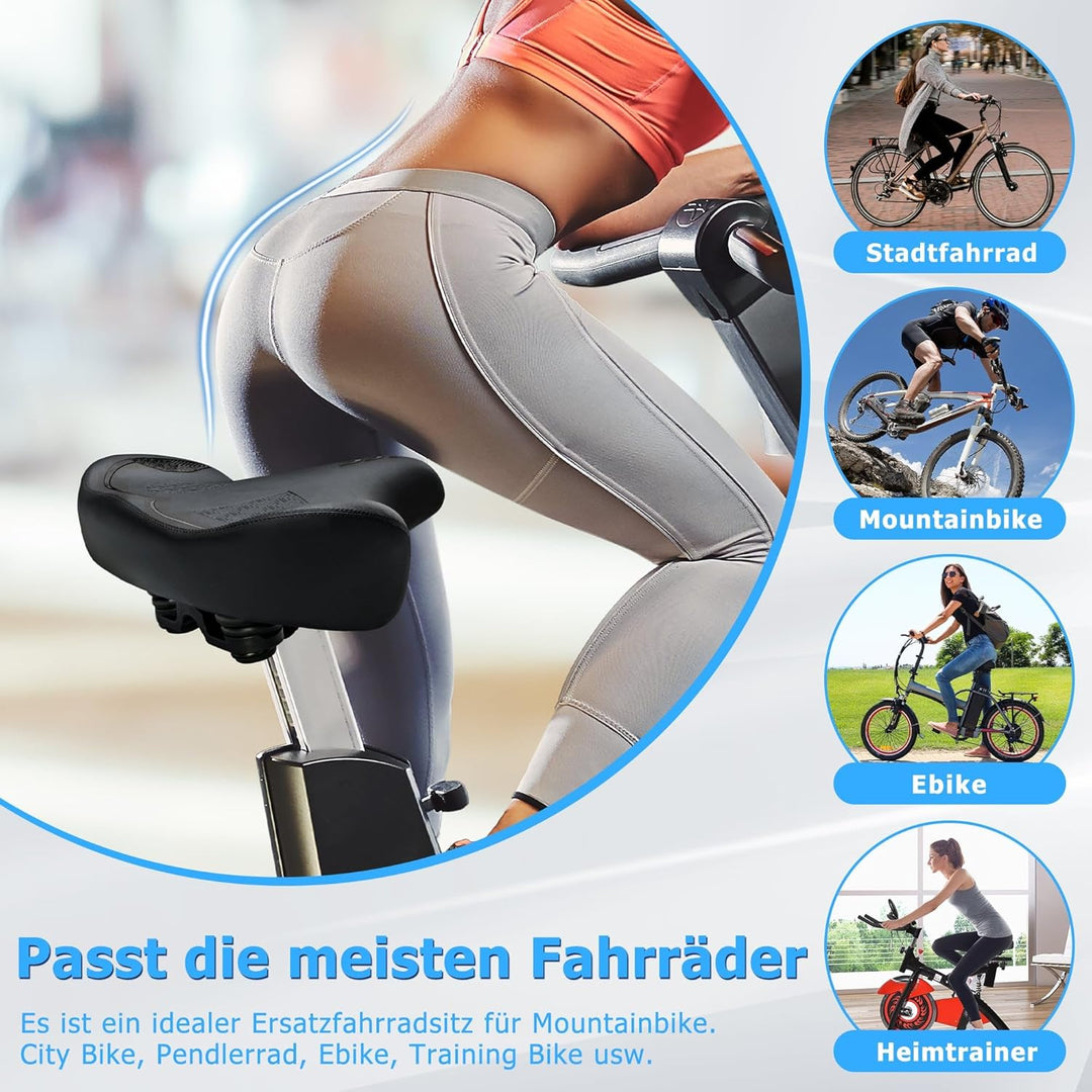 Übergrosser Fahrradsattel Herren Damen Bequem, Extra Breit Weich Schaum Gepolstert Fahrradsitz Ergon