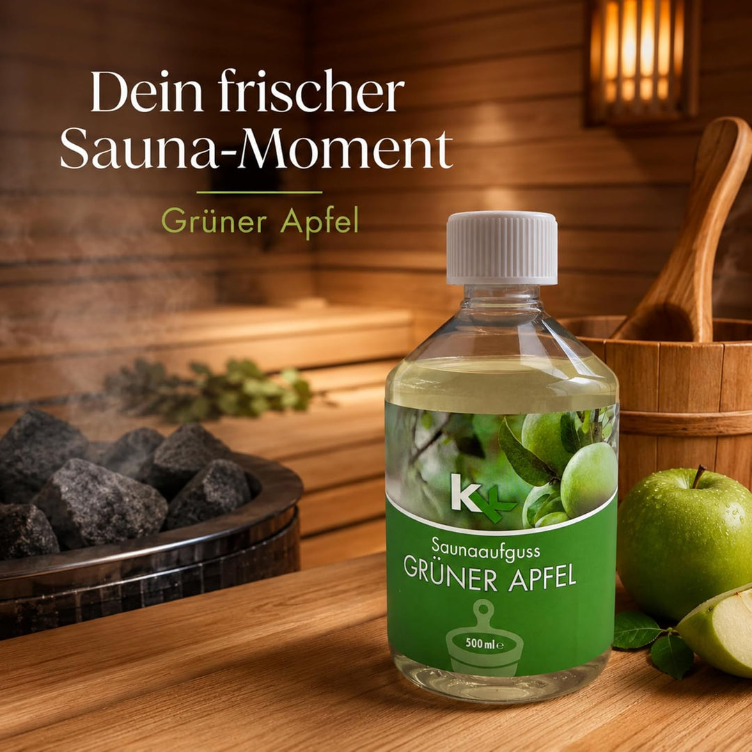 KK Sauna Aufguss Konzentrate PREMIUM | 500 ml Flasche | Made in Germany | Wellness für Zuhause | Grü