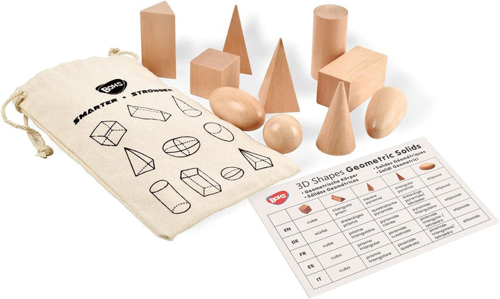 BOHS 3D-Formen-Ratespiel – Kofferpackung mit 10 Boxen – solide Figuren-Geometrie-Miniatur-Set in Mys