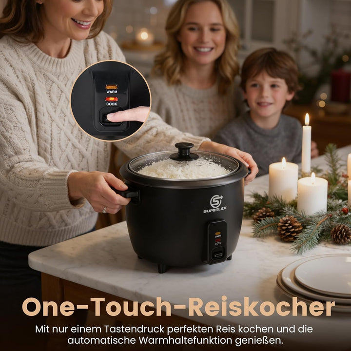 Reiskocher Mini 1L Elektrischer Kleiner Reis Kocher 400W Mit Automatischer Warmhaltefunktion Antihaf