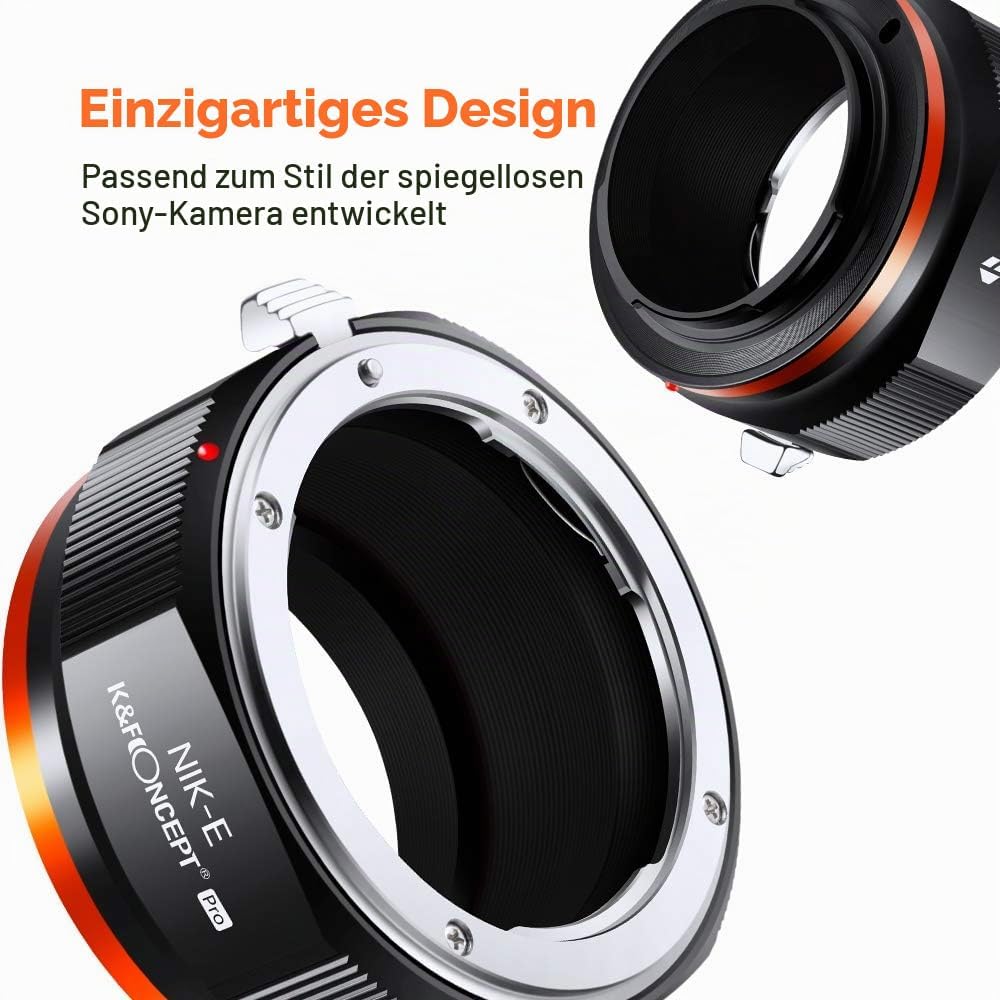 K&amp;F Concept M11105 Nikon NIK-NEX Hochpräziser Objektivadapter, Sekundäre Oxidation Adapter Ring, Son