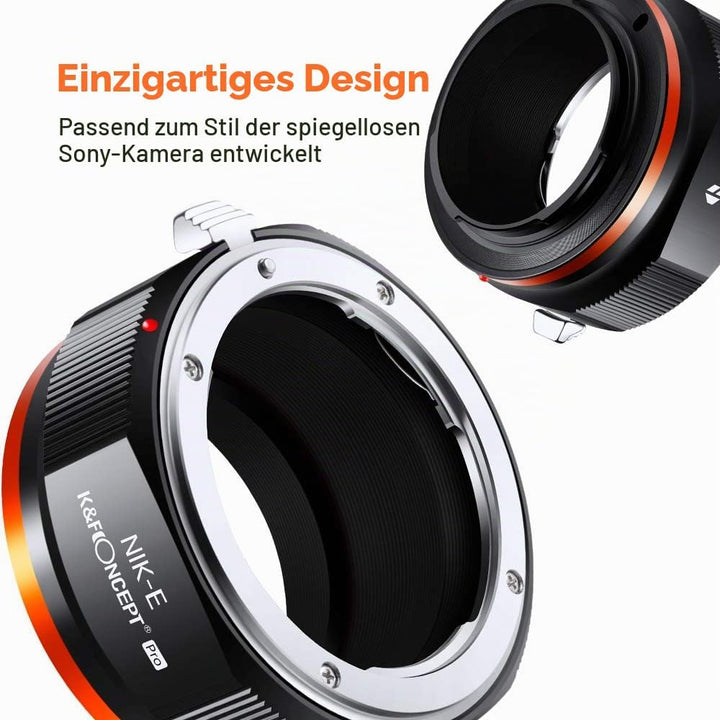 K&amp;F Concept M11105 Nikon NIK-NEX Hochpräziser Objektivadapter, Sekundäre Oxidation Adapter Ring, Son