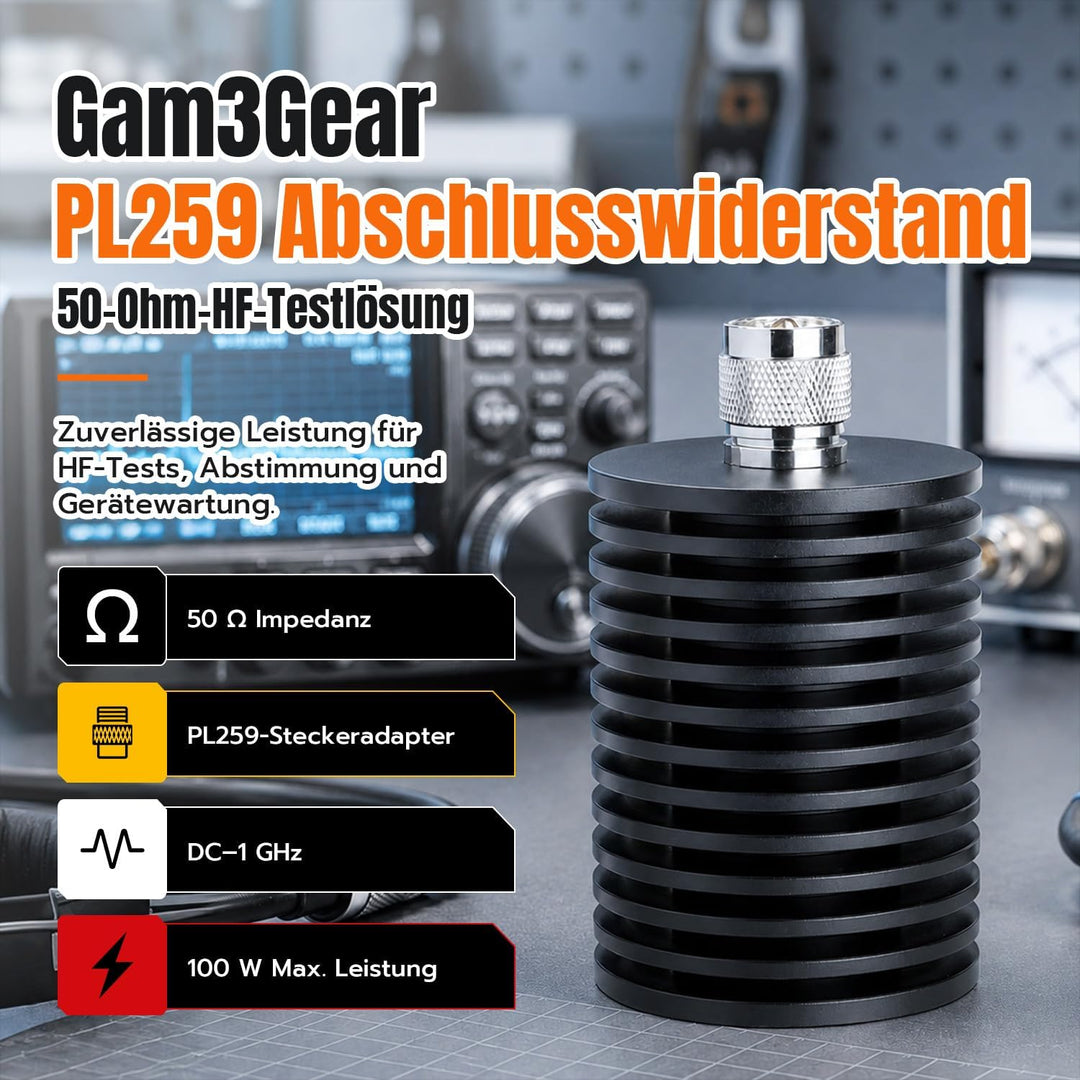 Gam3Gear PL259 Stecker DC auf 1 GHz 100 Watt Dummy Last 50 Ohm Dummy Last