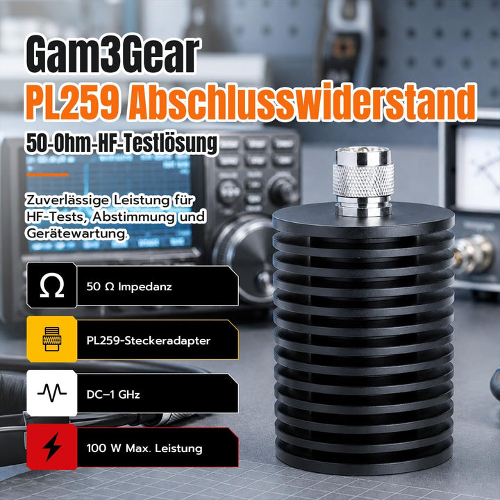 Gam3Gear PL259 Stecker DC auf 1 GHz 100 Watt Dummy Last 50 Ohm Dummy Last