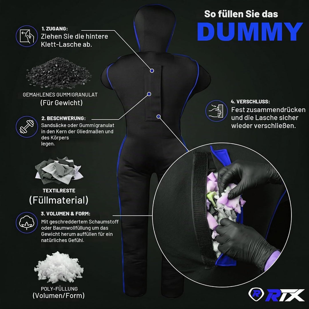 RTX MMA Judo Grappling Dummy -Boxenbeutel Brazilian BJJ Jiu Jitsu Standposition Wrestling BJJ Dummy