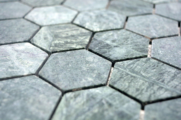 Mosaik Fliese Marmor Naturstein Hexagon Marmor grün für WAND BAD DUSCHE KÜCHE FLIESENSPIEGEL THEKENV