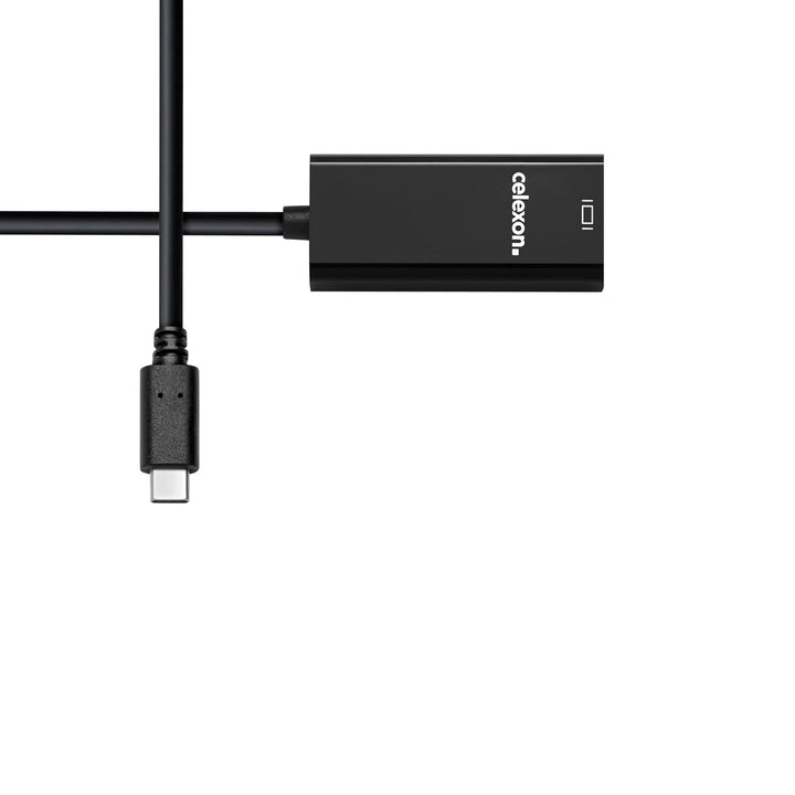 celexon USB-C auf mini DisplayPort Adapter schwarz mit 10 cm Kabel | USB 3.2 (Gen 1x1) und DisplayPo