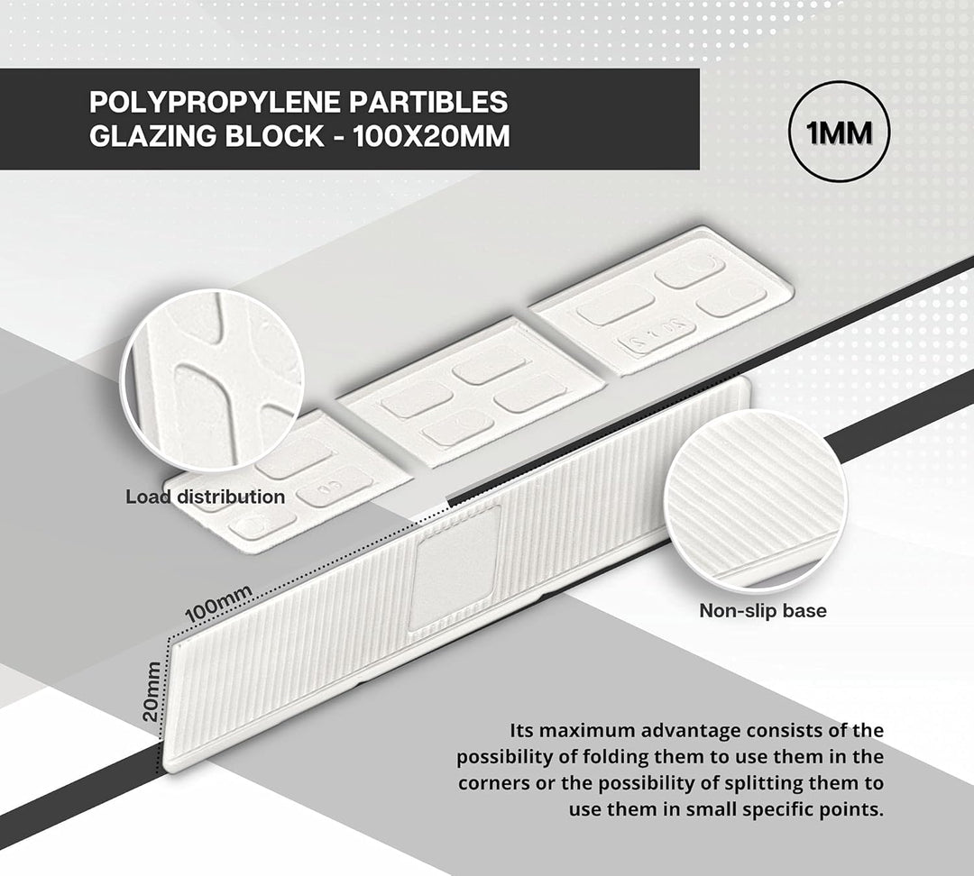 DOJA BARCELONA | 1mm Abstandshalter Kunststoff | Abstandhalter Weiss | PACK 300 | Kunststoffkeile Un
