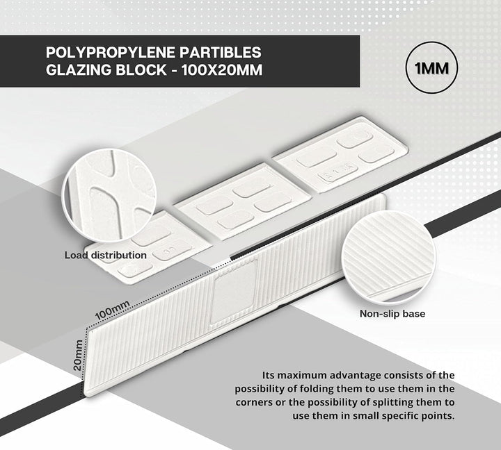 DOJA BARCELONA | 1mm Abstandshalter Kunststoff | Abstandhalter Weiss | PACK 300 | Kunststoffkeile Un