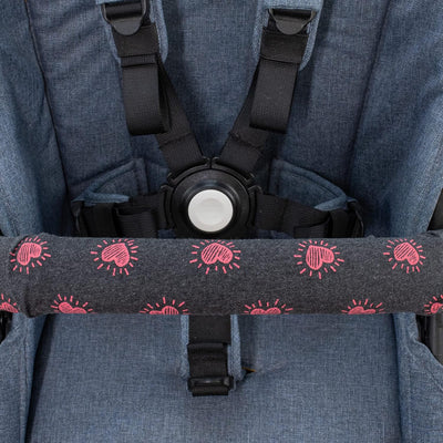 JYOKO KIDS Abdeckung Deckt Griff für Kinderwagen (Flúor Heart, Einzel) Flúor Heart Einzel, Flúor Hea