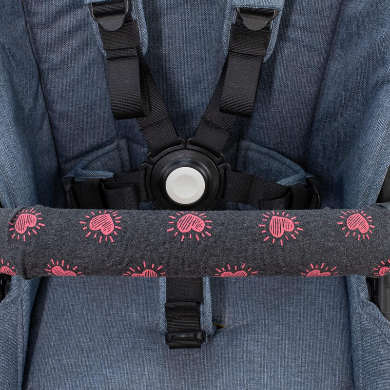 JYOKO KIDS Abdeckung Deckt Griff für Kinderwagen (Flúor Heart, Einzel) Flúor Heart Einzel, Flúor Hea