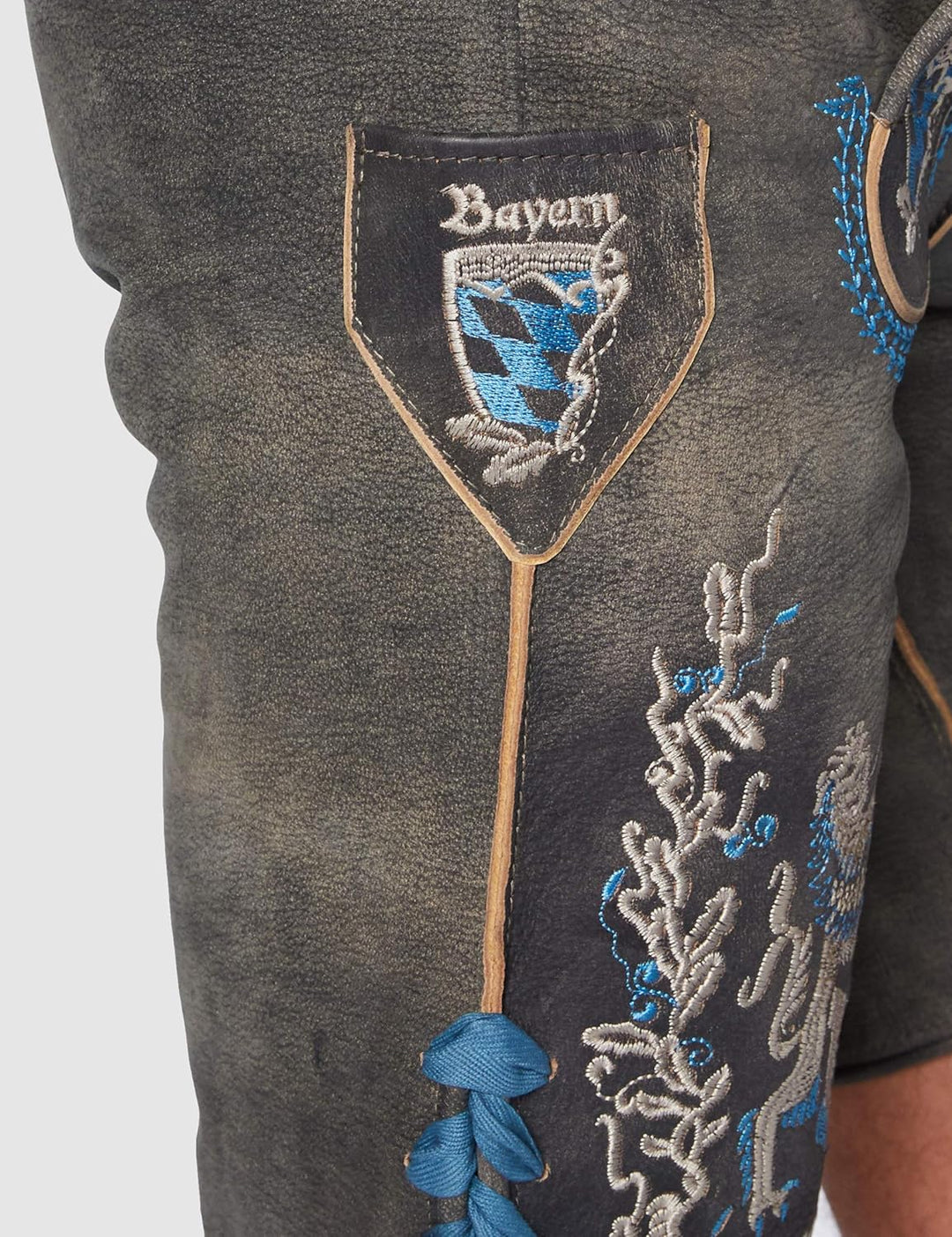 Stockerpoint Herren Trachtenlederhose Austria-bua 44 Grau Antik Gespeckt, 44 Grau Antik Gespeckt