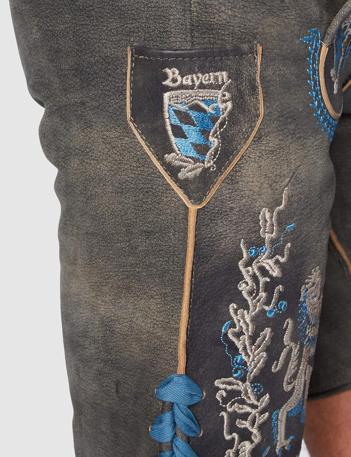 Stockerpoint Herren Trachtenlederhose Austria-bua 44 Grau Antik Gespeckt, 44 Grau Antik Gespeckt