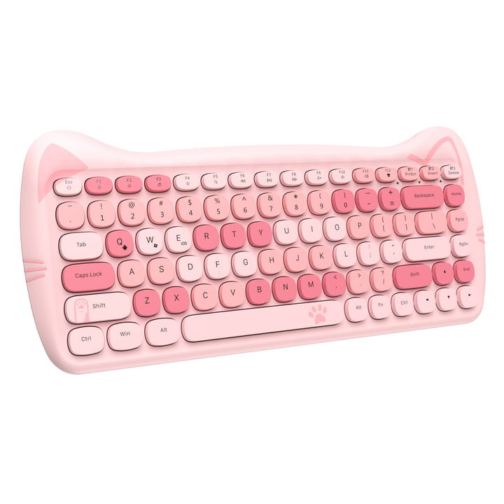 ZIYOU LANG 3060i Wireless Cute Computer Tastatur, Lovely Cat Retro Silent Slim Bluetooth Tastatur, R