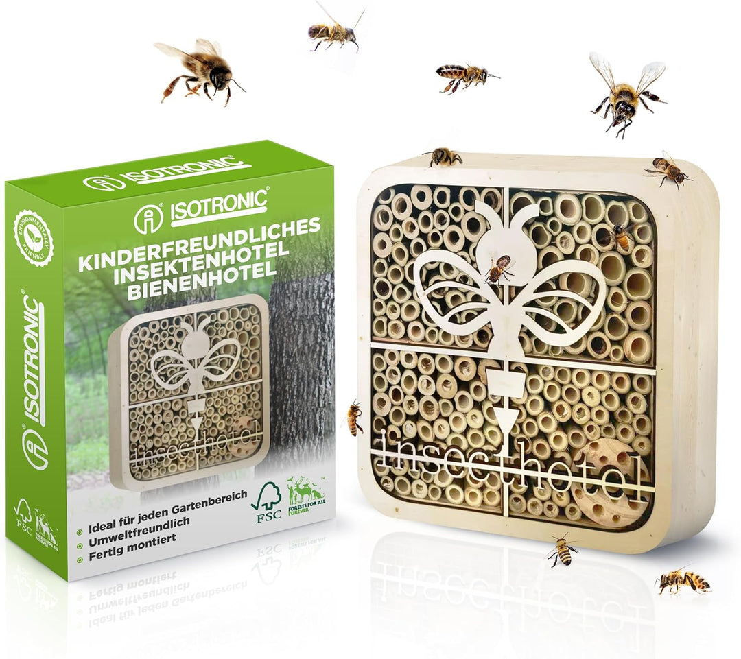 ISOTRONIC Insektenhotel | umweltfreundliches Insektenhaus für Marienkäfer, Bienen und andere Insekte