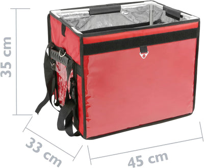 CityBAG - Isothermer Rucksack 45 x 35 x 33 cm rot für Grillabende und Lieferung von Lebensmittelbest