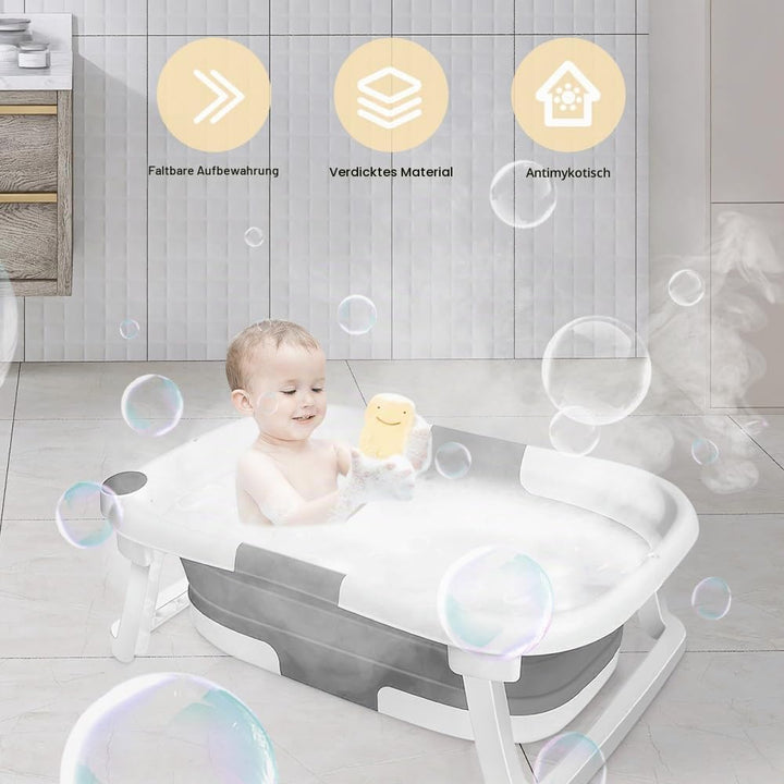 Faltbare Babybadewanne für Jungen und Mädchen – tragbar, rutschfest, Kunststoff, ideal für Badezimme