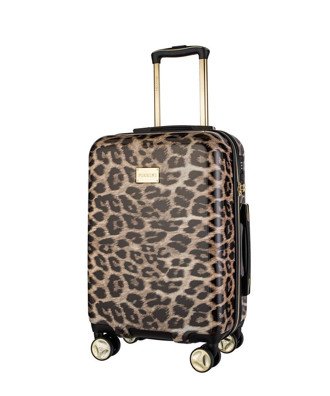 Koffer Reisekoffer Hartschalen Trolly Puccini® Beverly Hills (Leopard Beige 6, Kabinenkoffer) Leopar