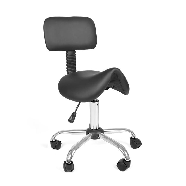 Mingone Sattelhocker mit Rückenlehne Drehhocker Arbeitsstuhl Ergonomisch Bürohocker mit Rollen Satte