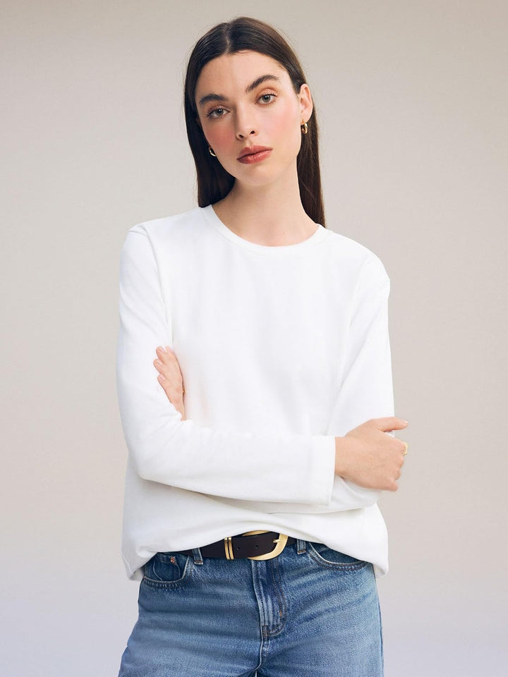 NEXT Damen Standard Schweres Langarmshirt aus 100% Baumwolle 44 Weiss, 44 Weiss