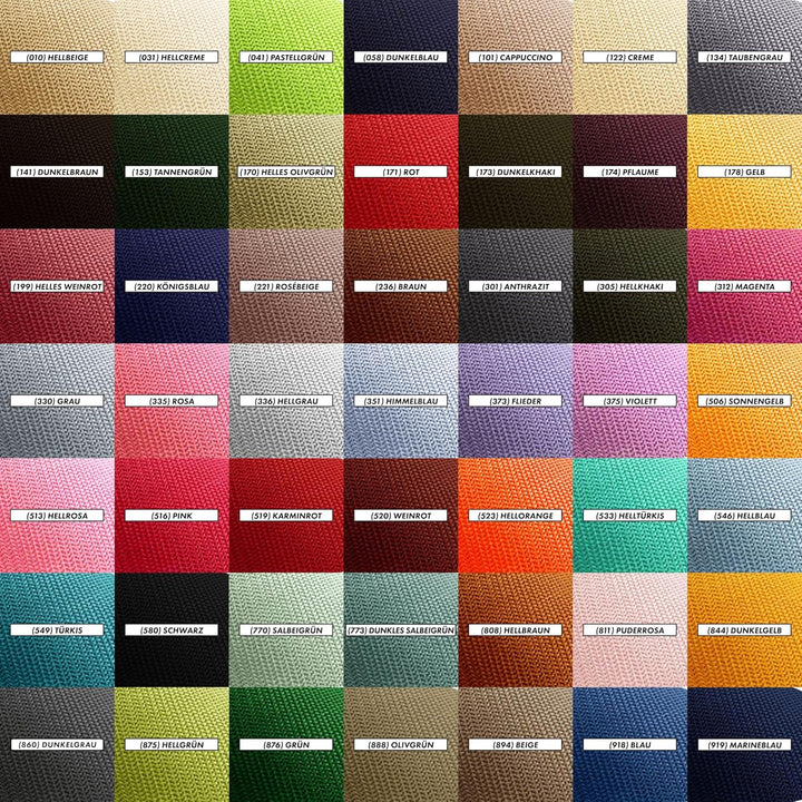 Gurtband 2m 5m 10m 50m, 50 Farben, Breite 10mm 15mm 20mm 25mm 30mm 40mm 50 mm Taschengurt Polypropyl