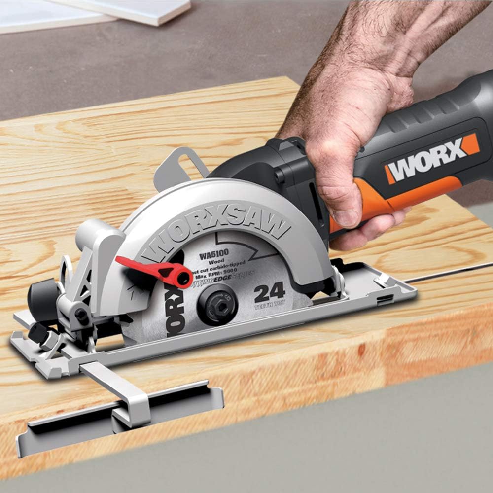 WORX WX439 Kompakt-Handkreissäge 480W - zum Sägen von Metall, Plastik, Holz, Stein und Fliesen - 120