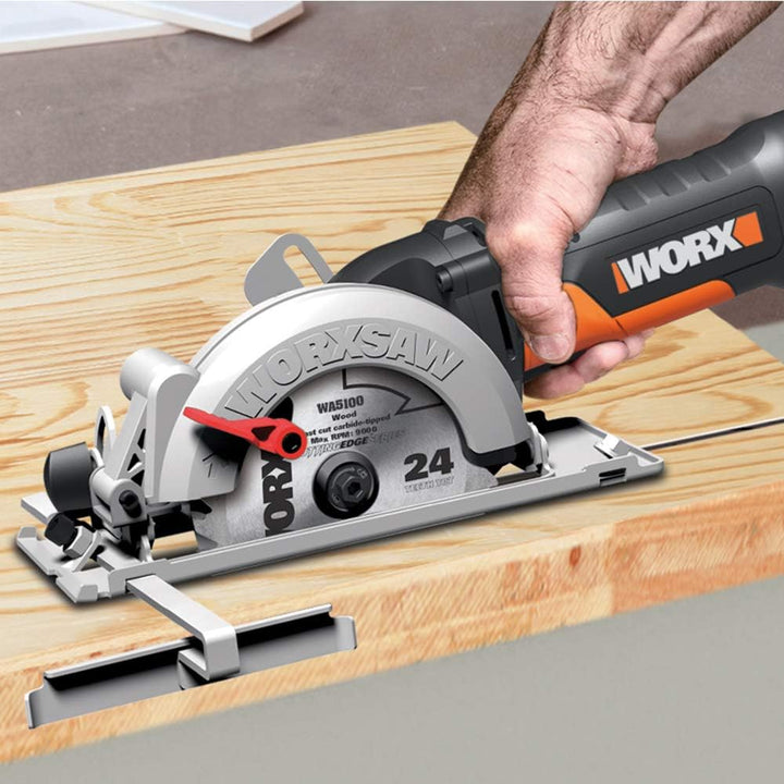 WORX WX439 Kompakt-Handkreissäge 480W - zum Sägen von Metall, Plastik, Holz, Stein und Fliesen - 120