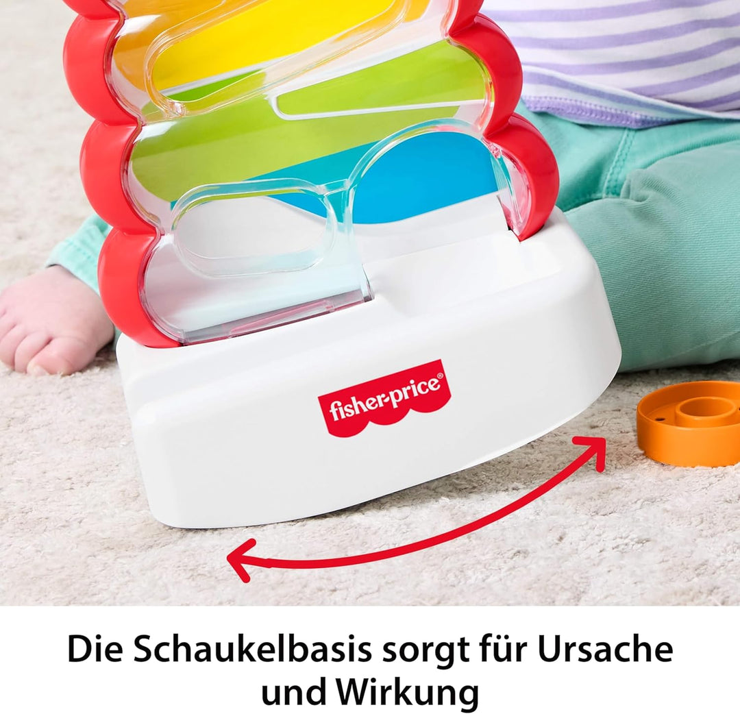 Fisher-Price Baby- und Kleinkindspielzeug, Rutschspass Farbring Pyramide, Aktivität mit Münzen zur s