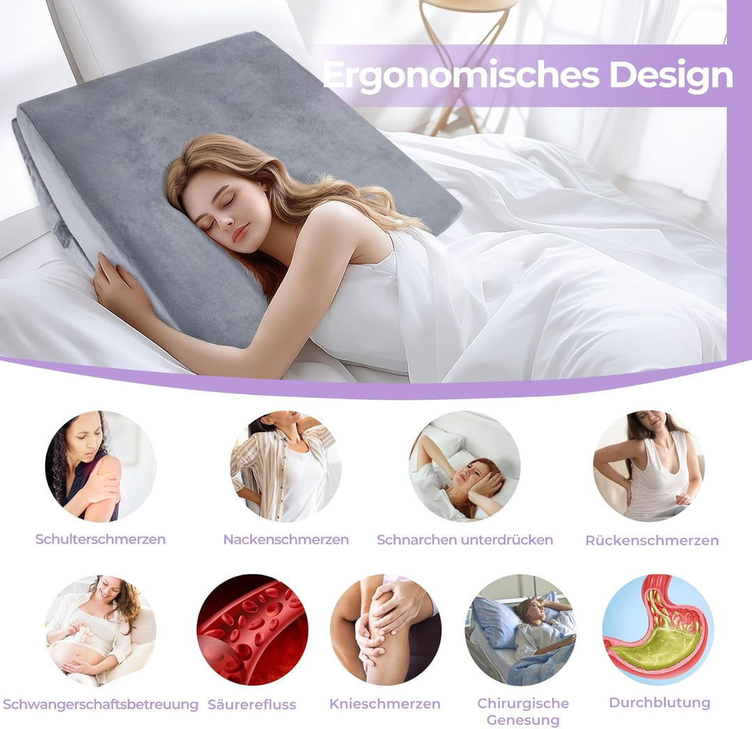 Babenest Verstellbares Keilkissen mit Hochdichteschaum, Ergonomisches Rückenkissen für Bett &amp; Sofa,