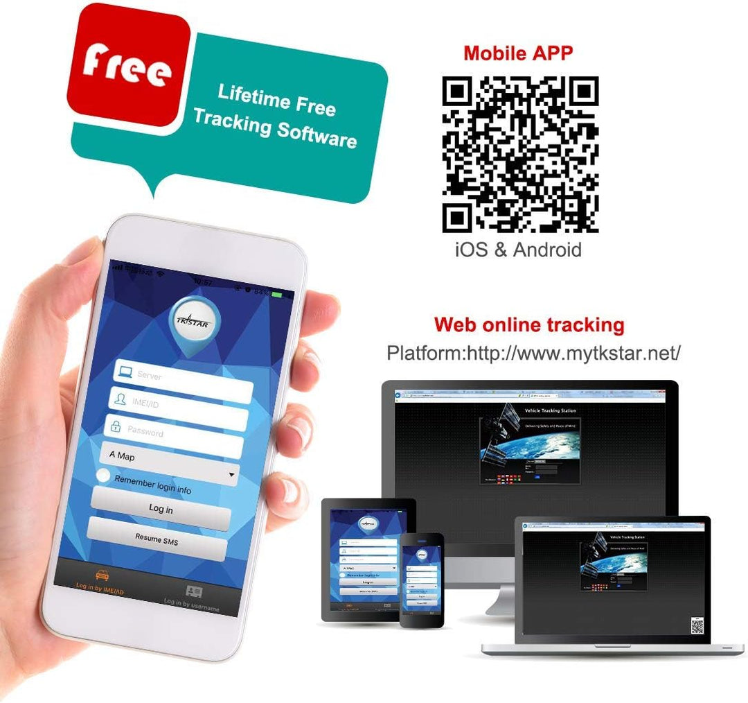 GPS Tracker Magnetische Wasserdicht Echtzeit-Tracking GPS Ortungsgerät, 3 Monate Standby SMS, APP, W