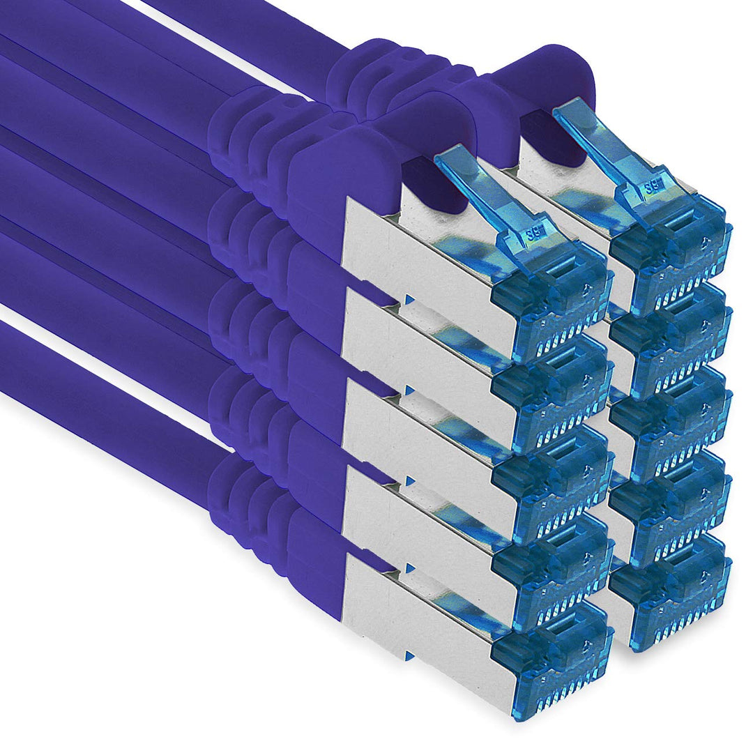 1aTTack.de Patchkabel – 10X 5m Ethernet, Netzwerk, Lan Kabel CAT6a (für Gigabit Netzwerke, Router, S