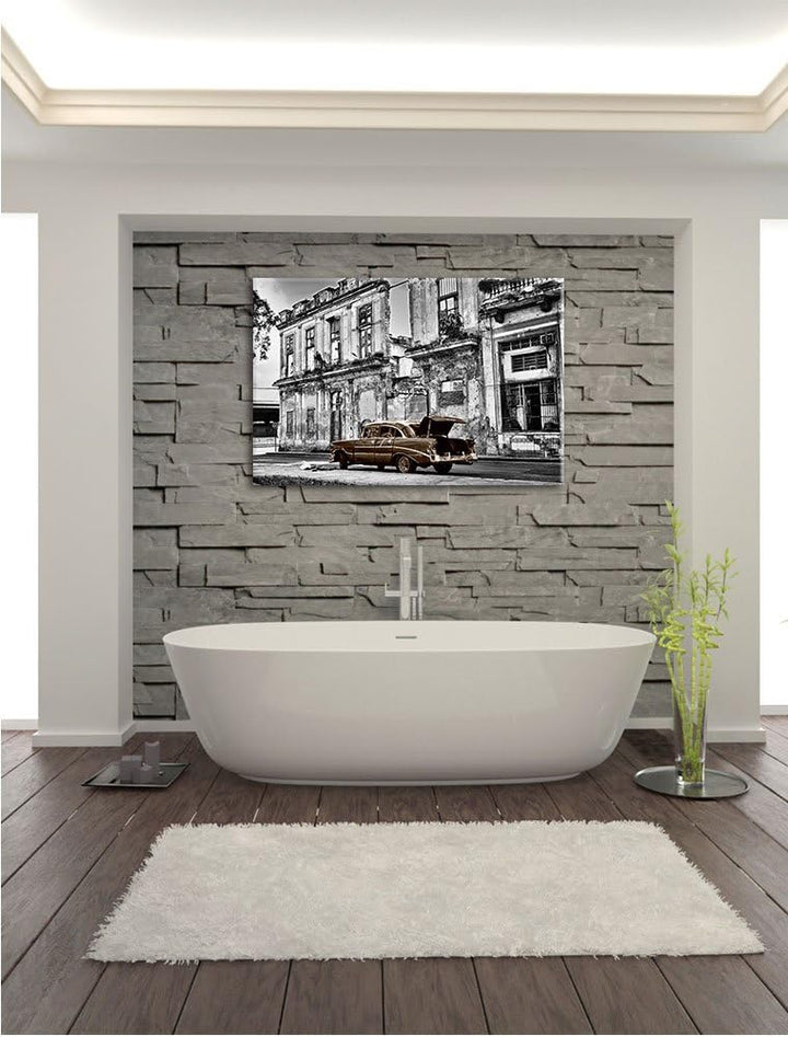 Pixxprint die Strassen Havannas als Leinwandbild/Grösse: 100x70 cm/Wandbild/Kunstdruck/fertig bespan