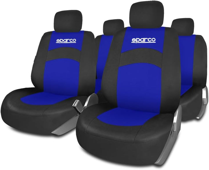 SPARCO SPCS402BL Schonbezüge-Kompletteset von 5 Kopfstützen, Schwarz/Blau