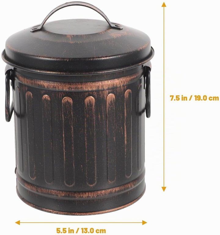 DOITOOL Mini-Ascheeimer Für Den Kamin Mit Deckel Und Griff Ascheeimer Aus Metall Für Feuerstelle Kam