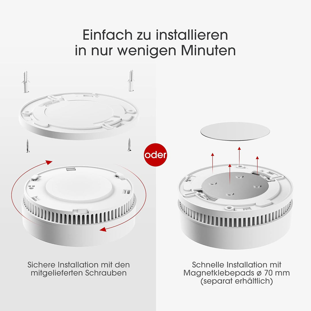 X-Sense Verbesserter Rauchmelder 10 Jahre Batterie, Feuermelder mit fotoelektrischem Sensor, TÜV und