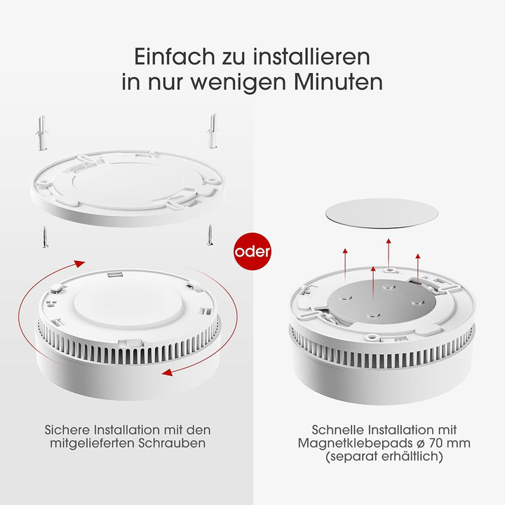 X-Sense Verbesserter Rauchmelder 10 Jahre Batterie, Feuermelder mit fotoelektrischem Sensor, TÜV und