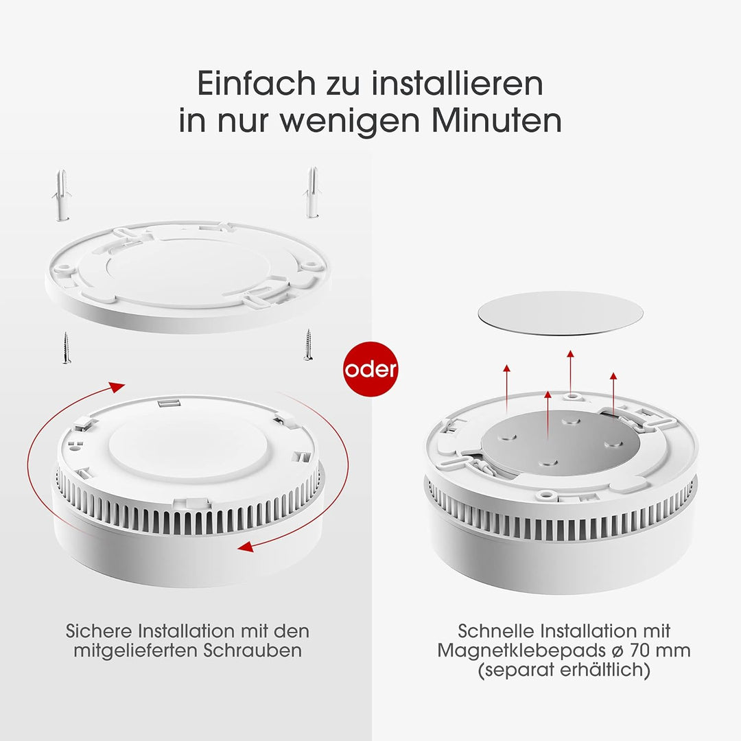 X-Sense Verbesserter Rauchmelder 10 Jahre Batterie, Feuermelder mit fotoelektrischem Sensor, TÜV und