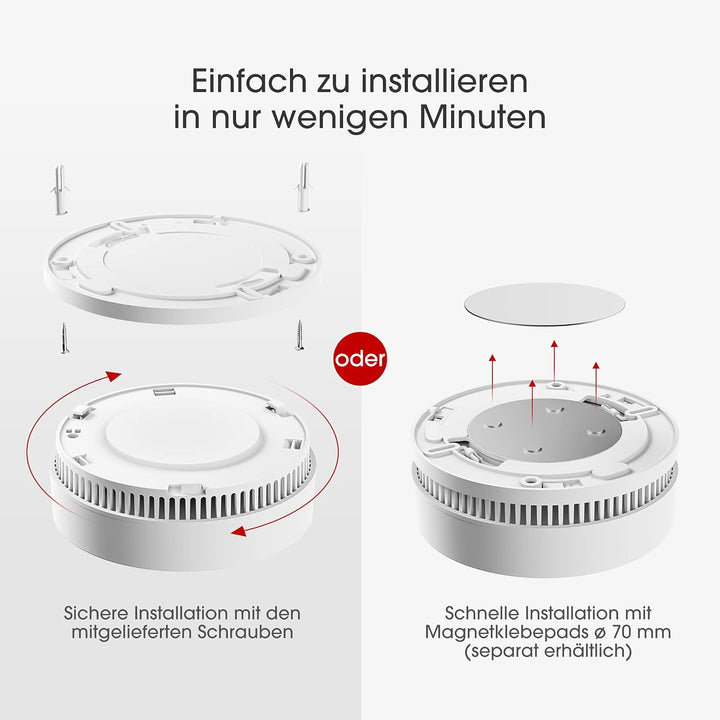 X-Sense Verbesserter Rauchmelder 10 Jahre Batterie, Feuermelder mit fotoelektrischem Sensor, TÜV und