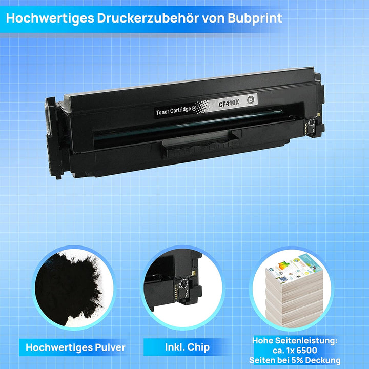Bubprint Toner kompatibel als Ersatz für HP 410A CF410A 410X CF410X für Color LaserJet Pro MFP M477f