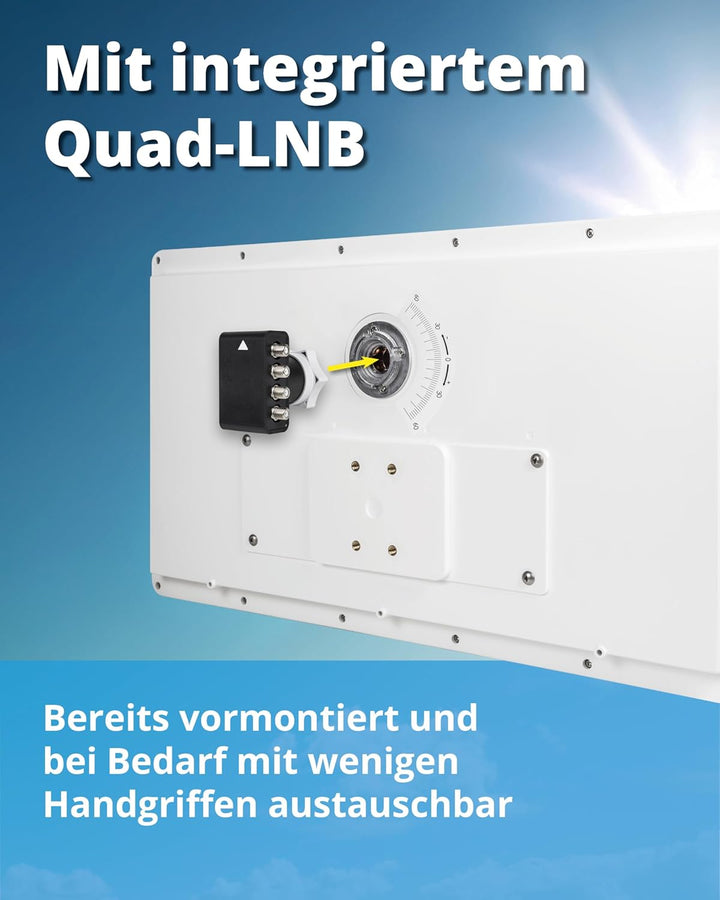Megasat Flachantenne D4 Profi-Line – Sat-Flachantenne (4 Teilnehmer, wechselbares LNB, Installation