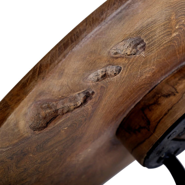 Brillibrum Design | Beistelltisch Teakholz rund | Handmade | couchtisch rund | Teakholz Metall Beist