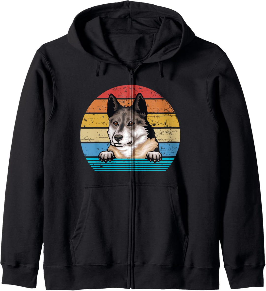 Retro Vintage West Sibirische Laika Kapuzenjacke