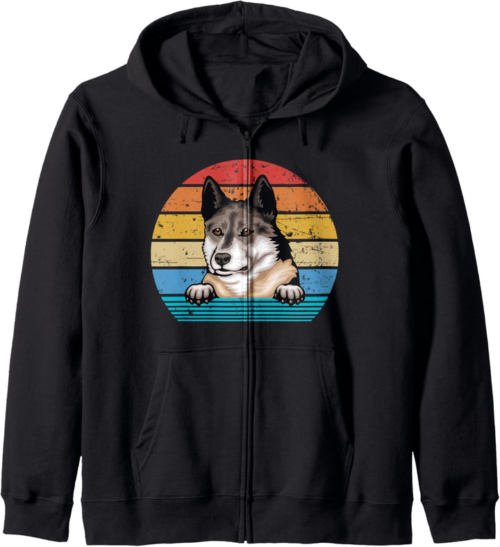 Retro Vintage West Sibirische Laika Kapuzenjacke