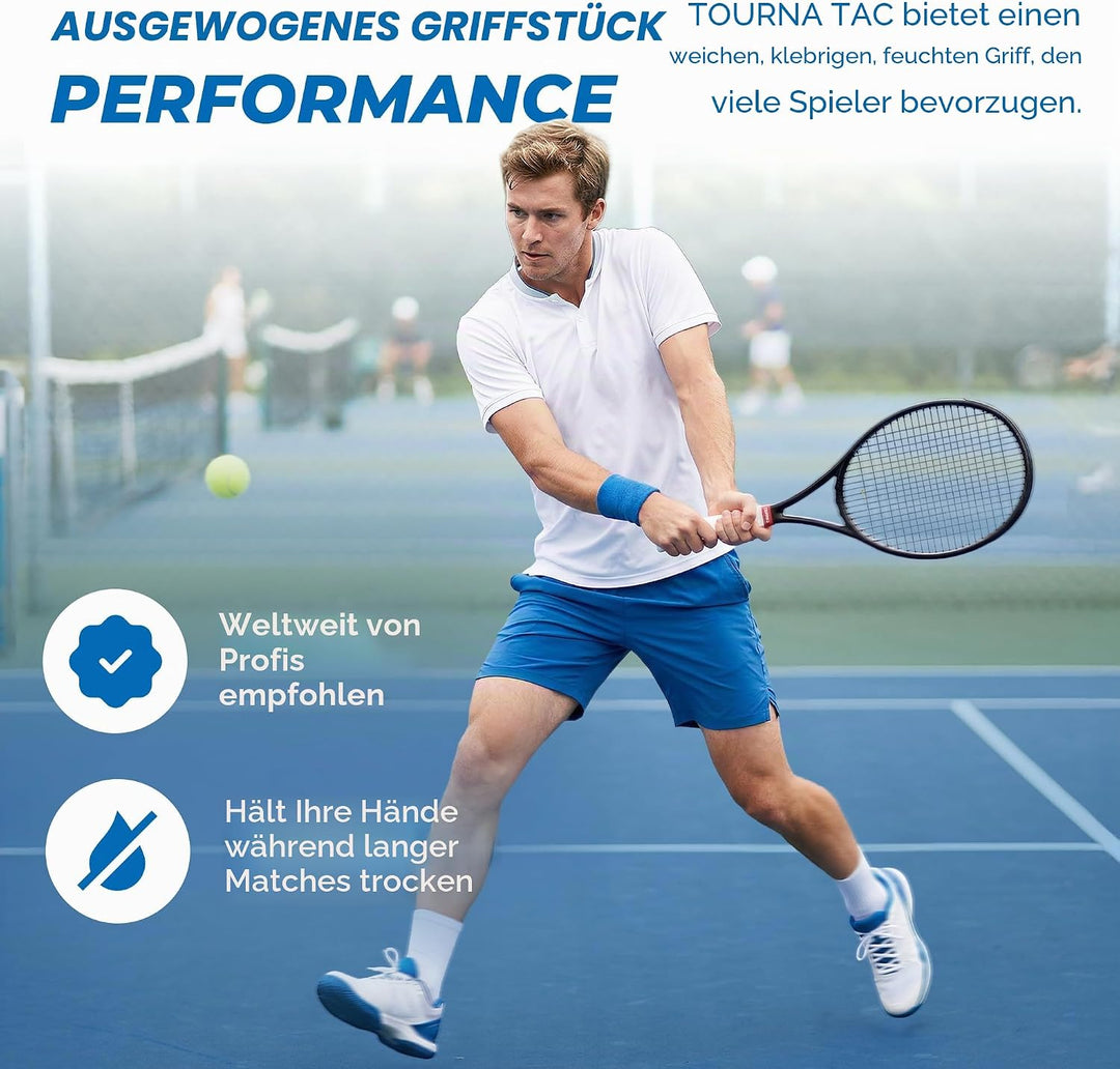 Tourna Unique Sports Tac Tennis-Griff, klebrig, 10 Stück Schwarz, Schwarz